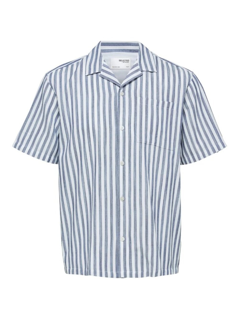 Selected Homme Blue Stripe Short Sleeve Shirt/10994